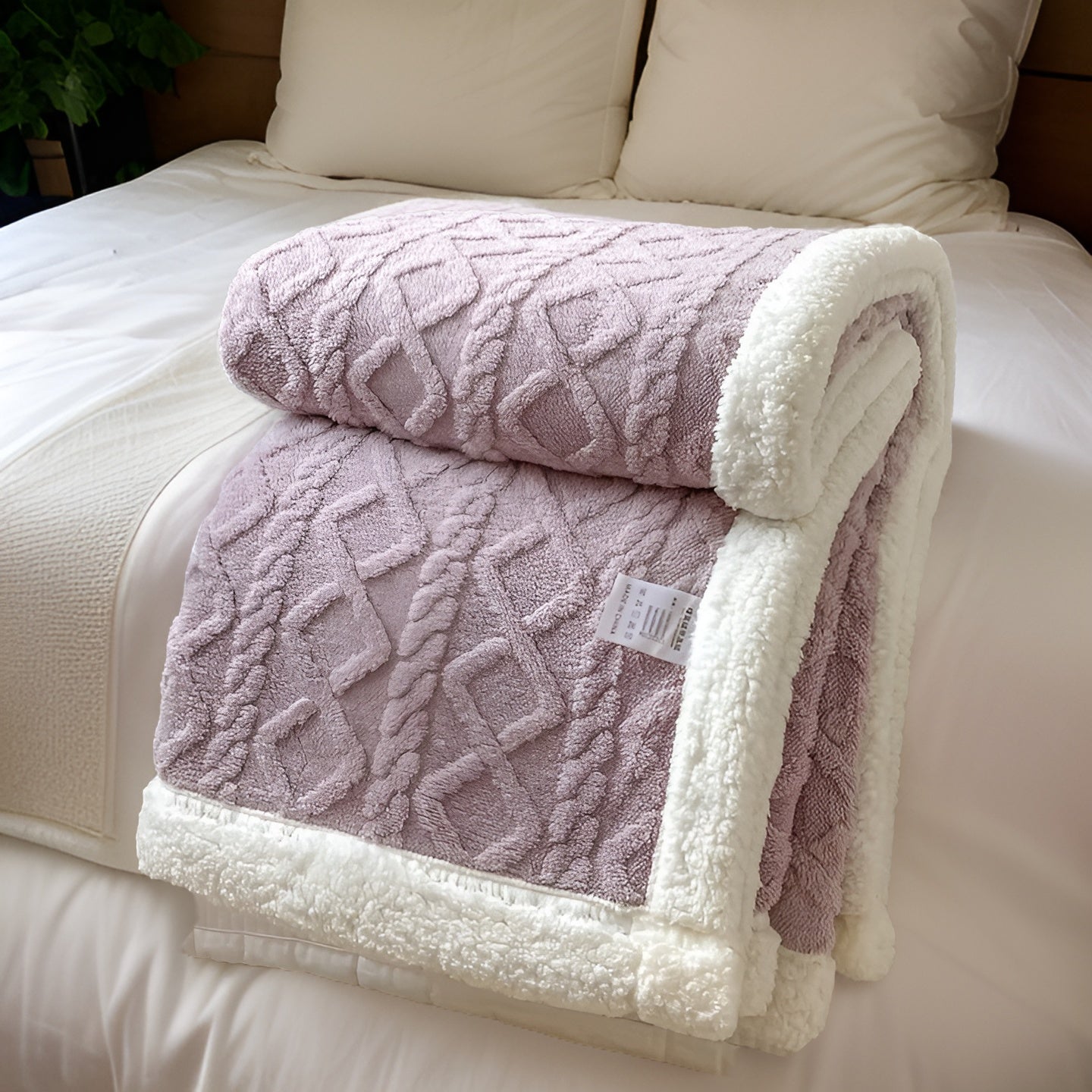 CloudSoft Throw – Doppelseitige pastellfarbene Flanell-Fleecedecke