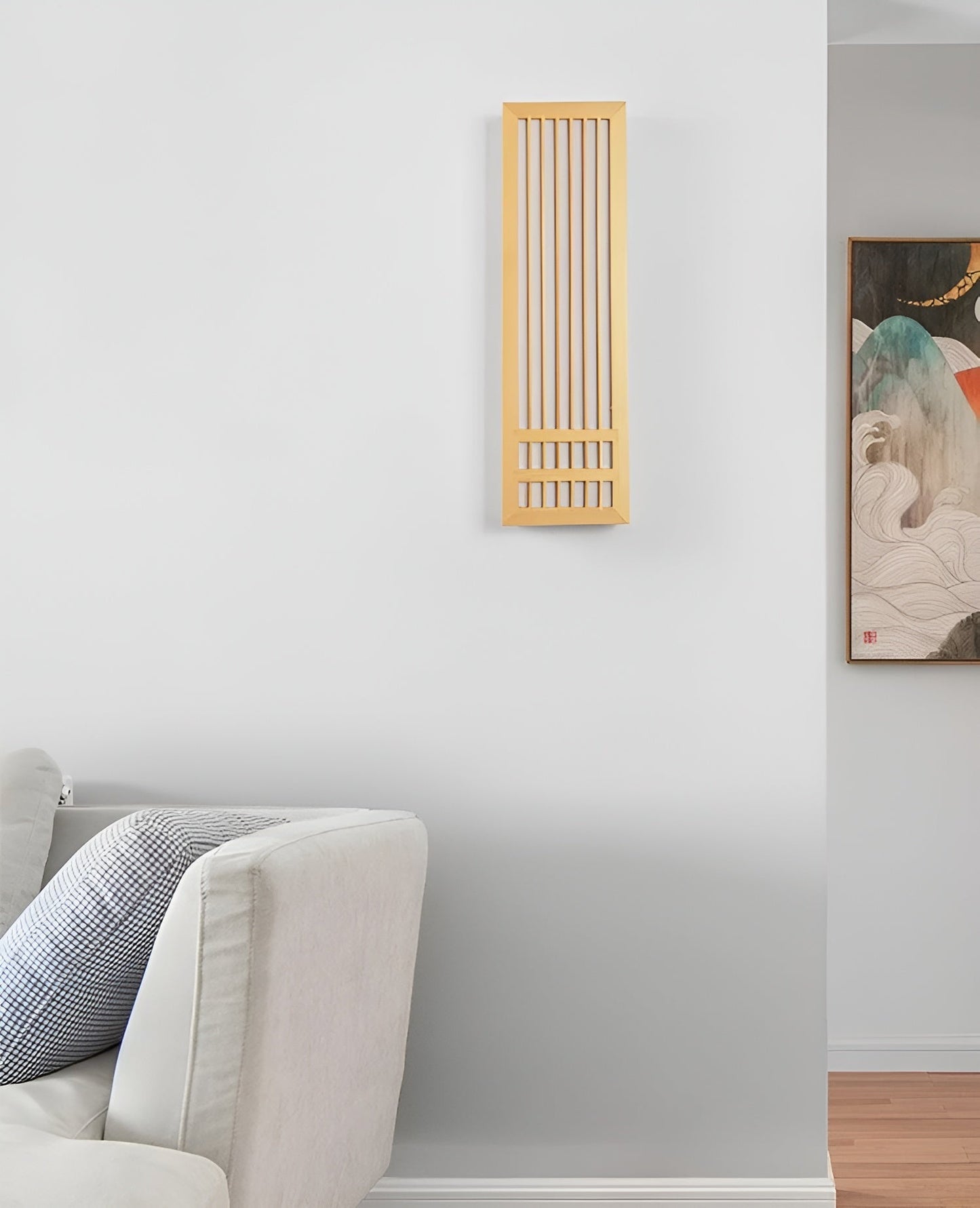 JapandiGlow – Moderne Wandlampe aus Holz & Acryl im Japandi-Stil
