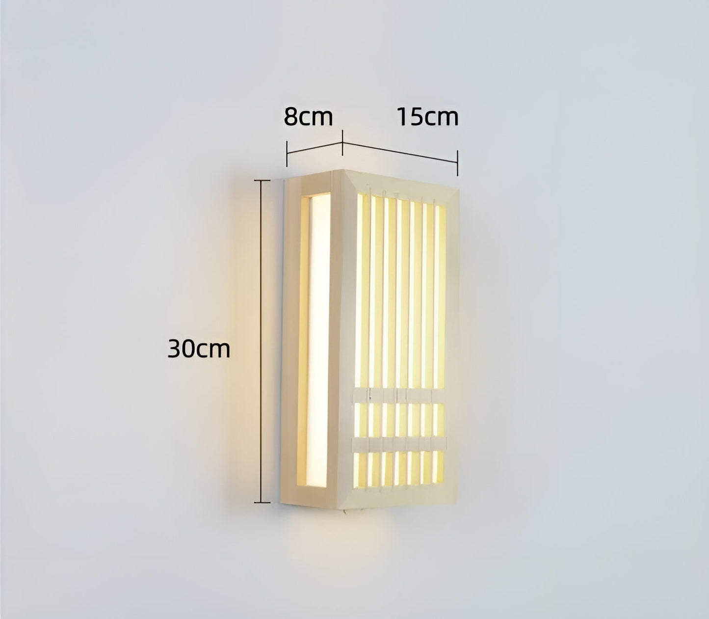 JapandiGlow – Moderne Wandlampe aus Holz & Acryl im Japandi-Stil