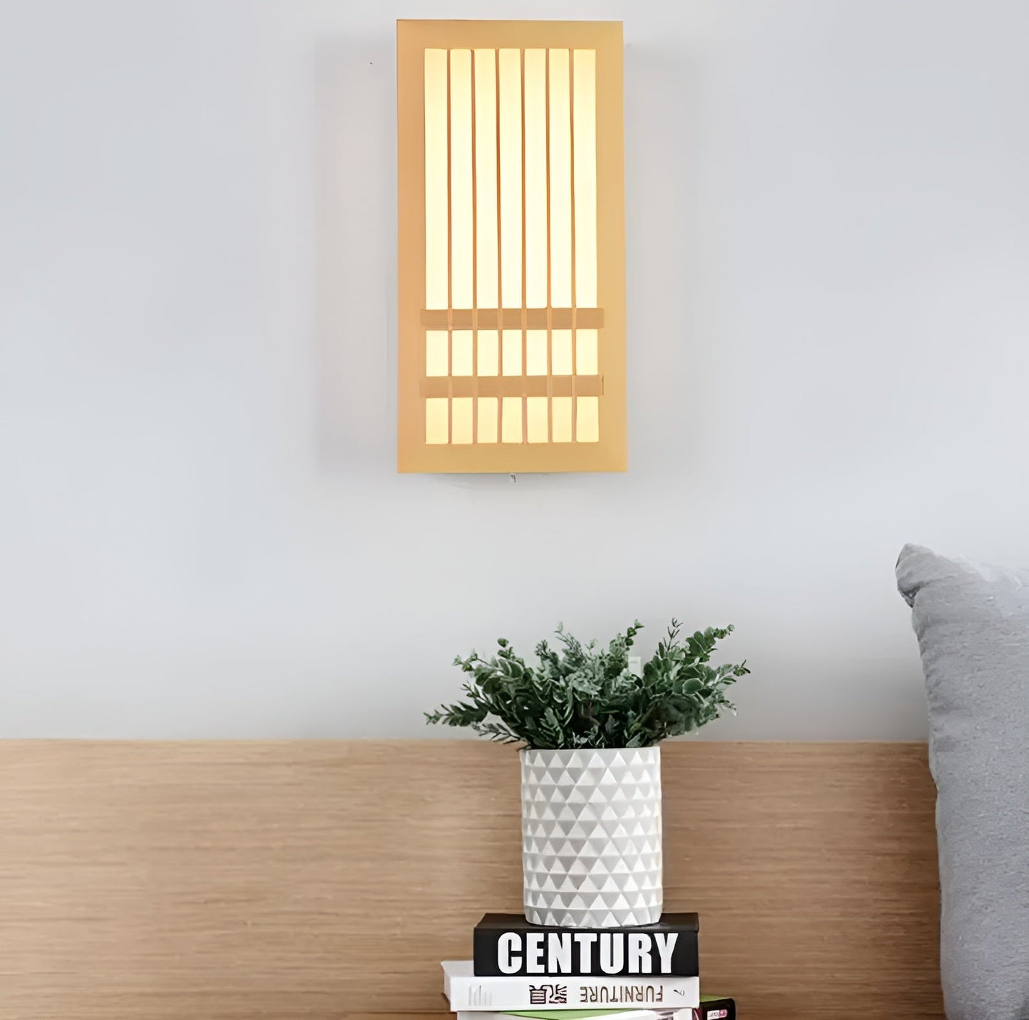 JapandiGlow – Moderne Wandlampe aus Holz & Acryl im Japandi-Stil