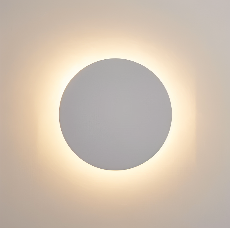 OrbGlow – Runde Metall-Wandleuchte in Schwarz/Weiß/Gold für moderne Räume