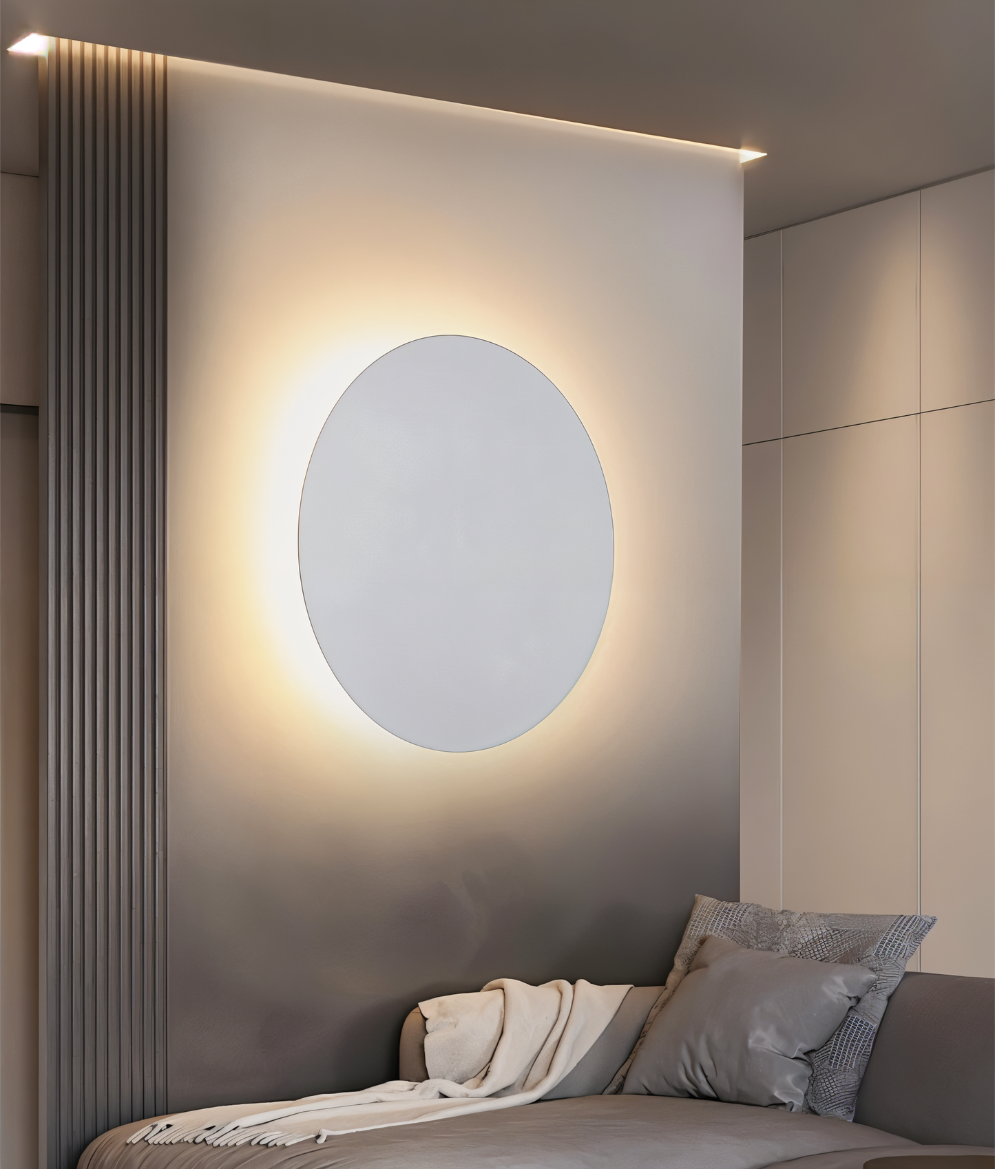 OrbGlow – Runde Metall-Wandleuchte in Schwarz/Weiß/Gold für moderne Räume