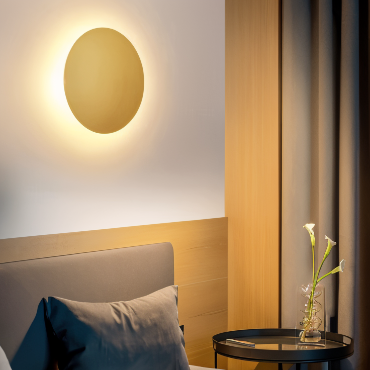 OrbGlow – Runde Metall-Wandleuchte in Schwarz/Weiß/Gold für moderne Räume