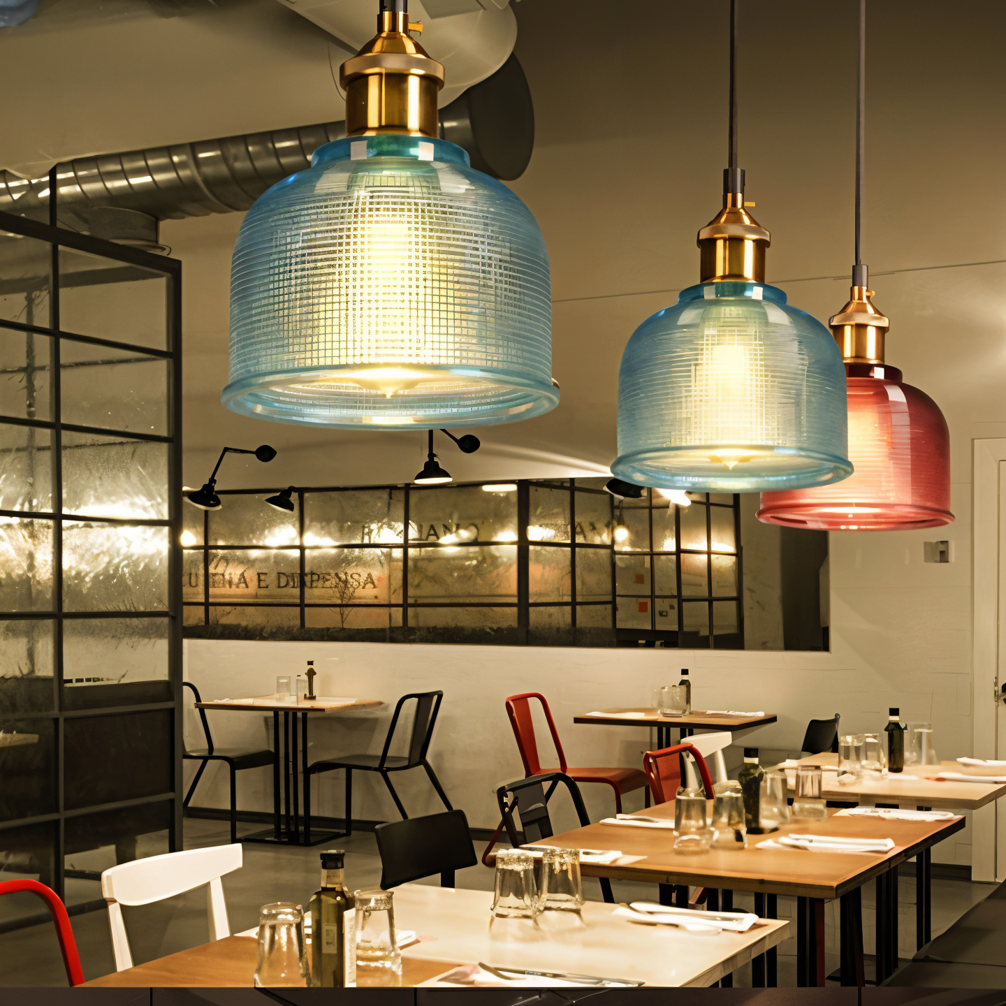 ColorBell RetroLight – Vintage-Pendelleuchte mit farbiger Glasglocke