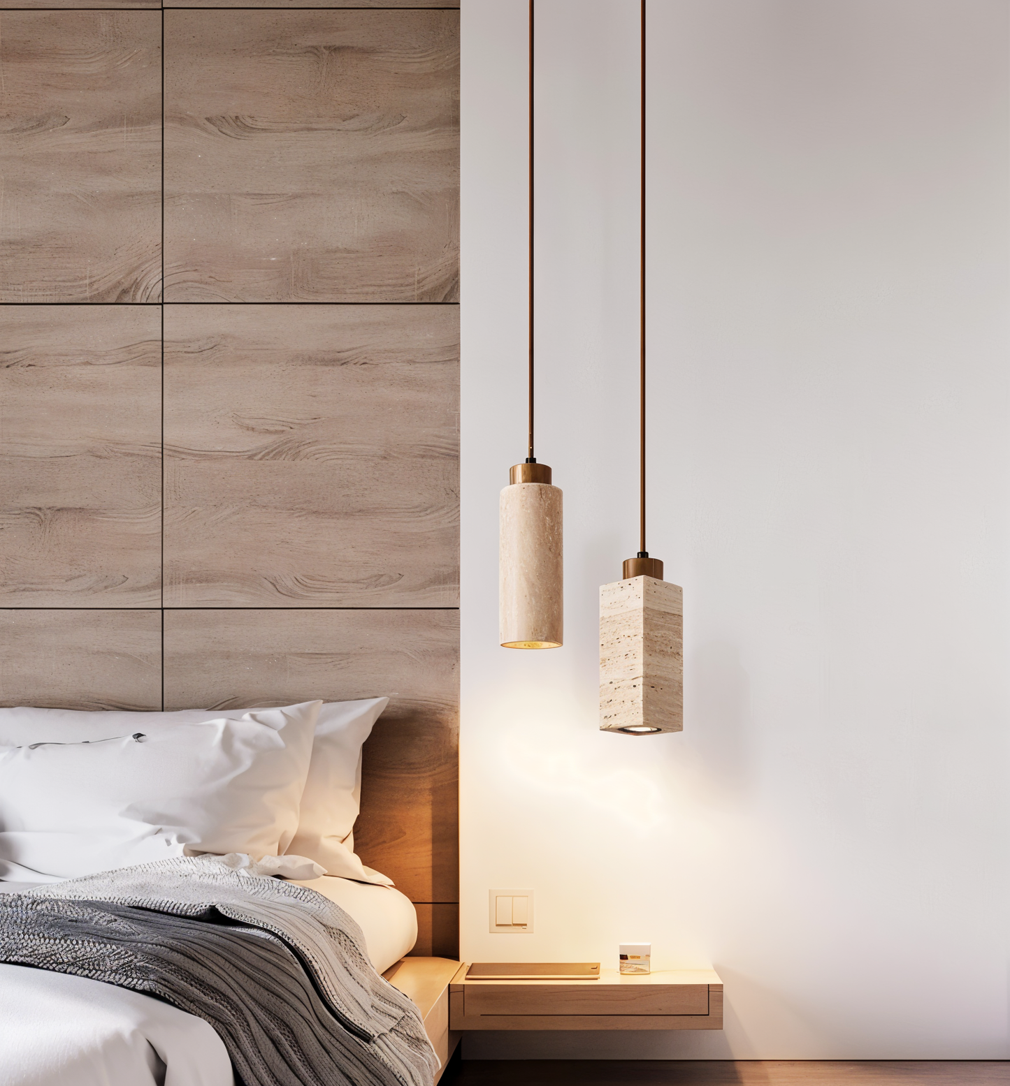 StoneBeam Light – Zylindrische Deckenleuchte aus edlem Marmor