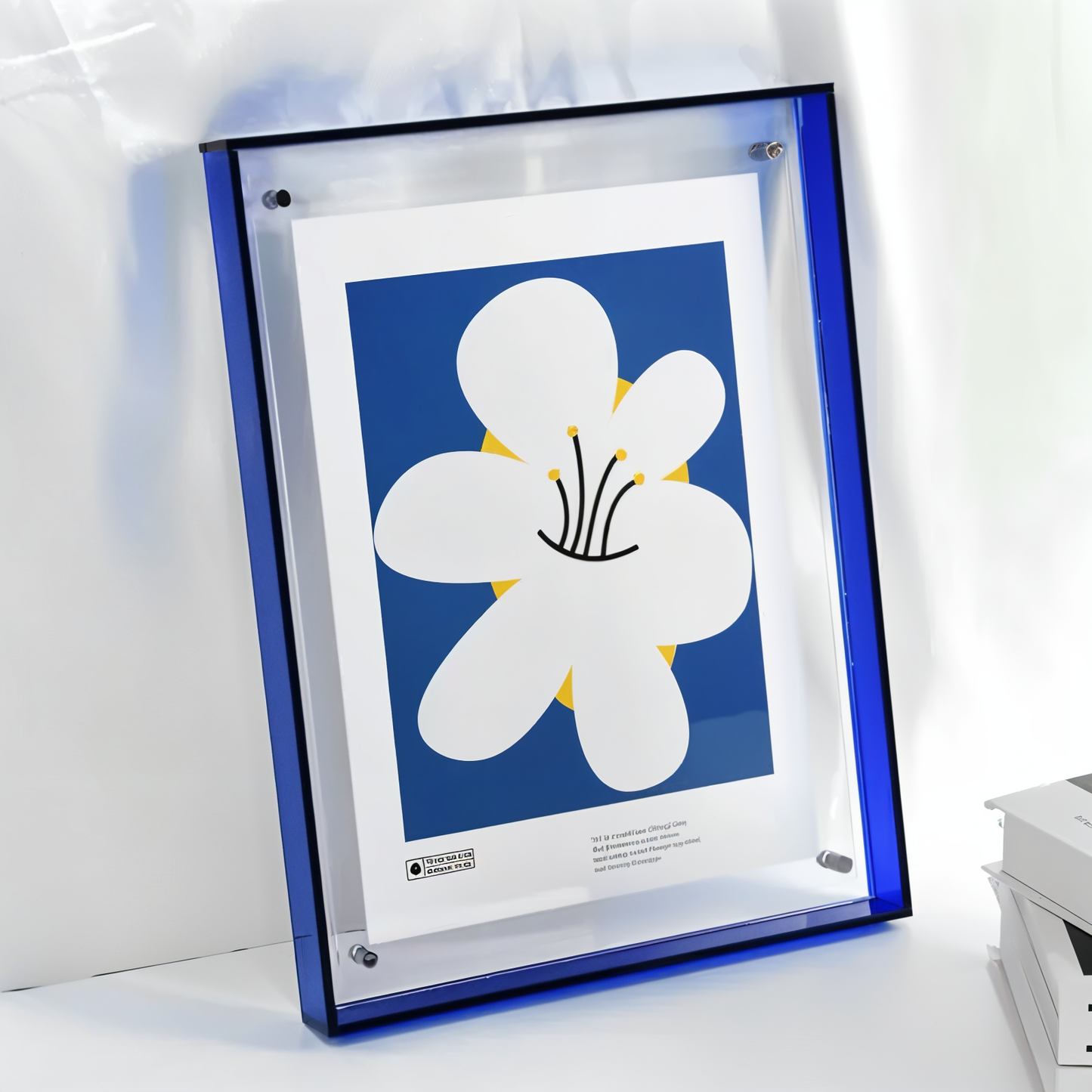 NeonGrid Frame – Acryl-Bilderrahmen mit Retro-Gitterdesign