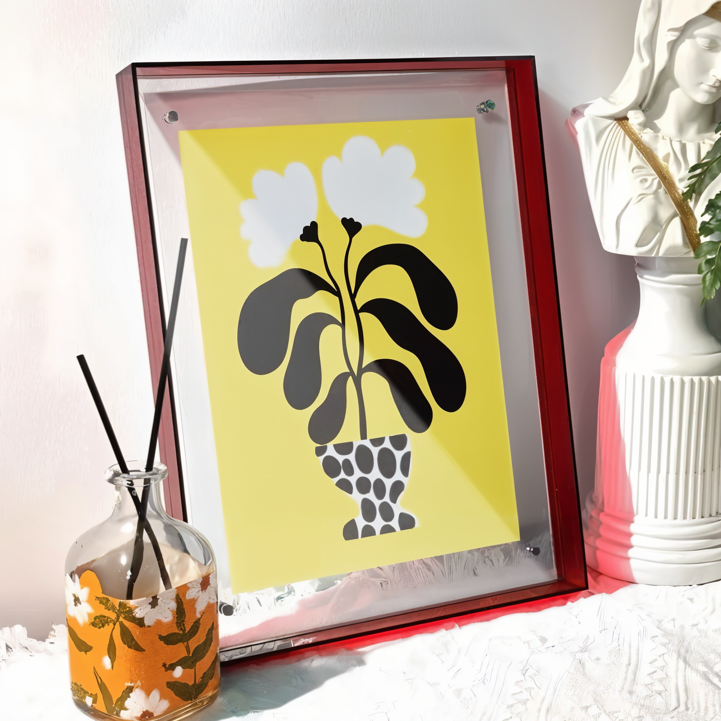NeonGrid Frame – Acryl-Bilderrahmen mit Retro-Gitterdesign