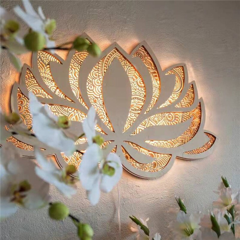 ZenBlossom – LED-Wandleuchte mit Lotus-Mandala für harmonische Lichtakzente