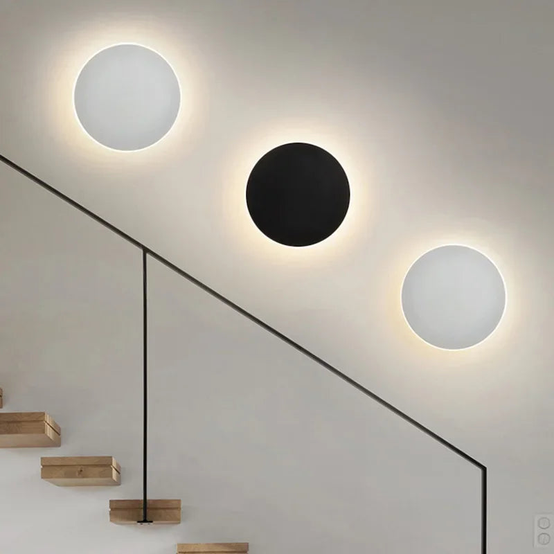 Runde LED-Touch-Wandleuchte für Treppen und Flure