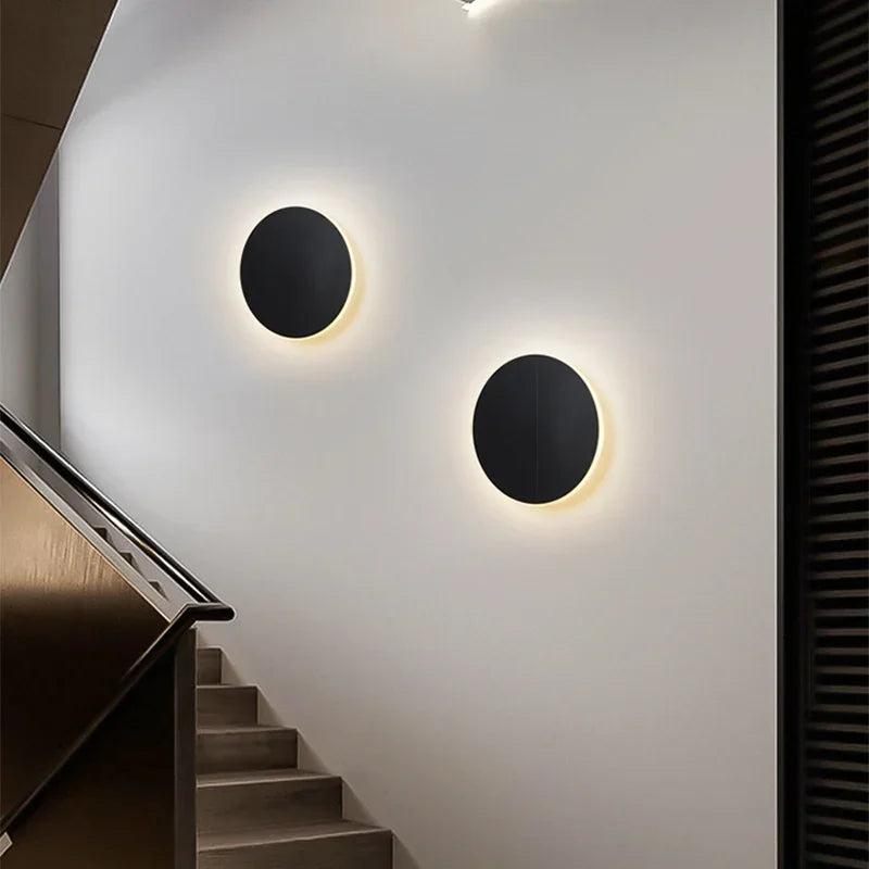 Runde LED-Touch-Wandleuchte für Treppen und Flure