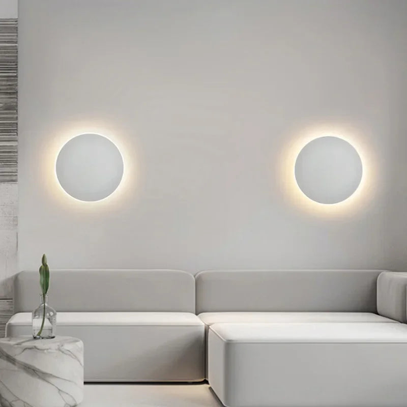 Runde LED-Touch-Wandleuchte für Treppen und Flure