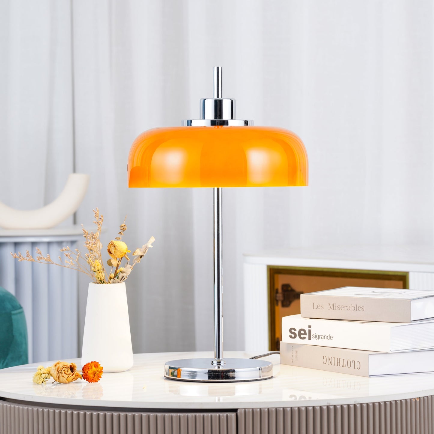 Velina – Retro-Glas-Tischlampe