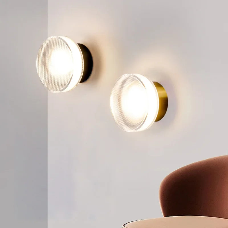 Minimalistische runde Nachttischlampe Flur