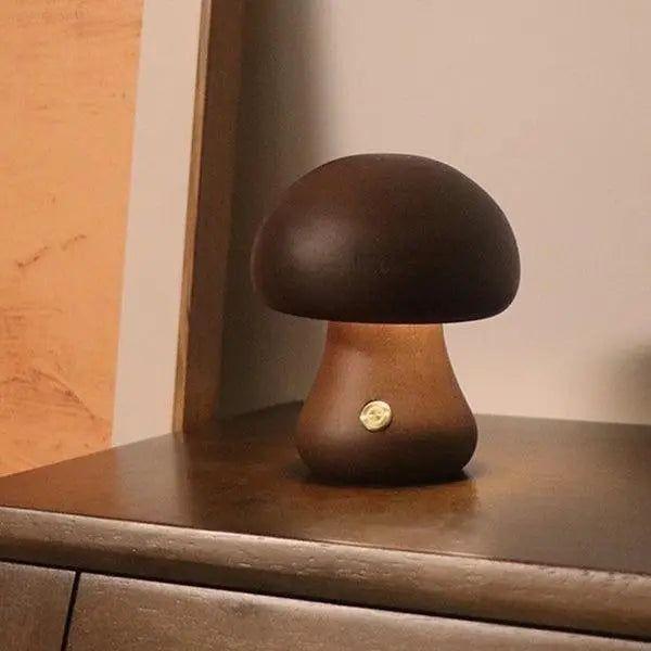 Süßes Pilz-Nachtlicht aus Holz