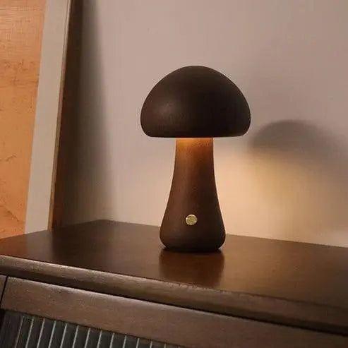 Süßes Pilz-Nachtlicht aus Holz