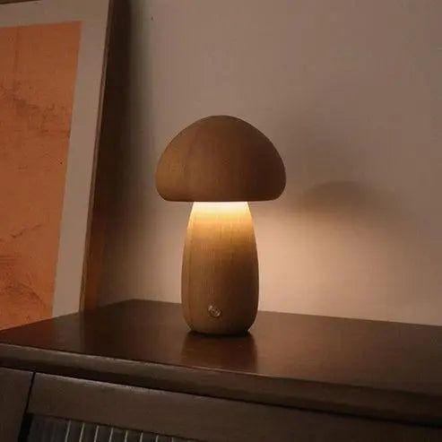 Süßes Pilz-Nachtlicht aus Holz