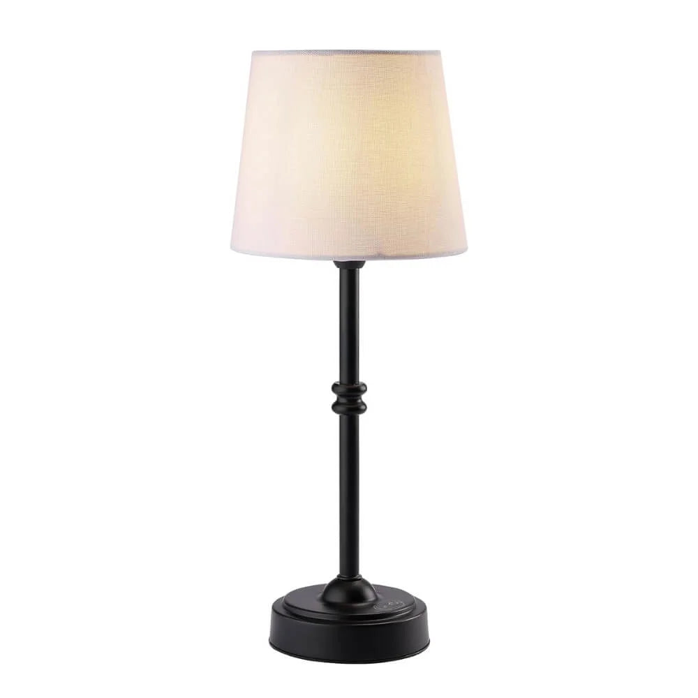 LichtLeinen – Kabellose Tischlampe im Retro-Look mit Stoffschirm