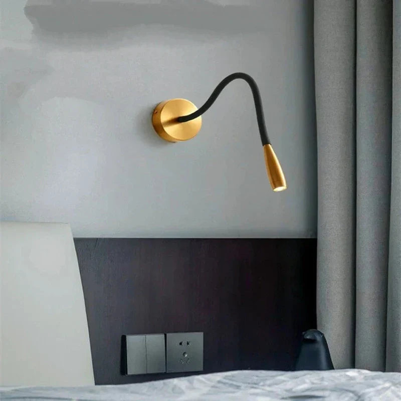 Flexible Luxus-Wandleuchte mit Kupferarm