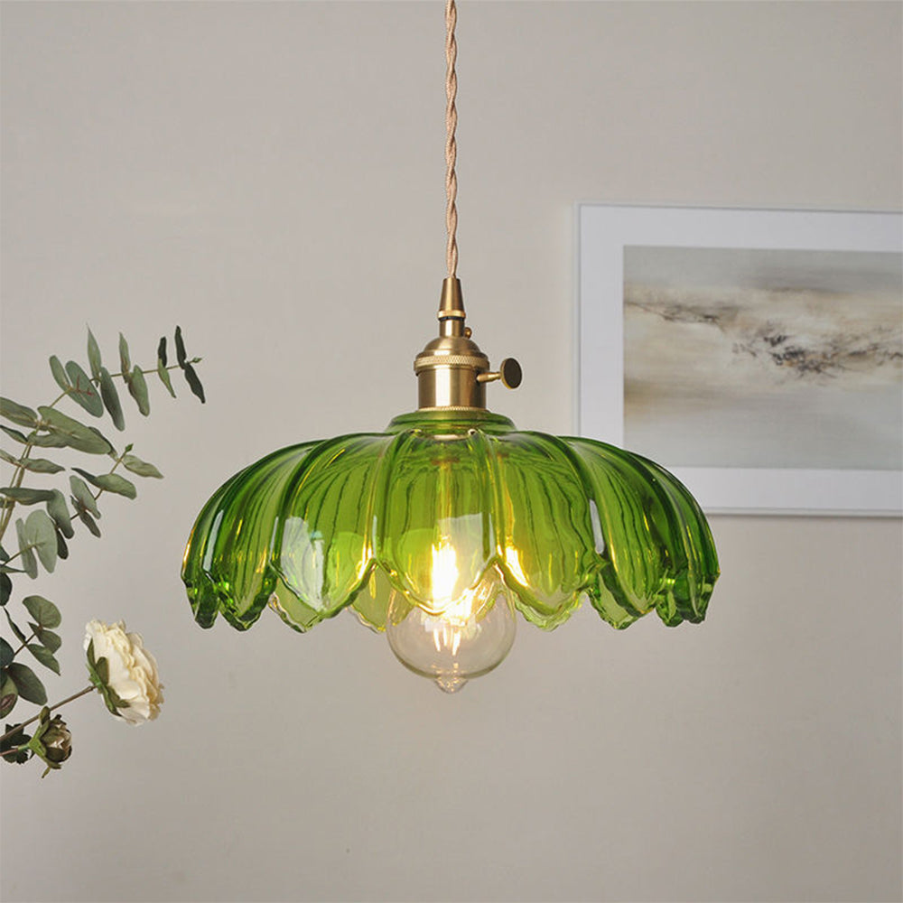 Celeste – Messingfarbener Glas-Kronleuchter