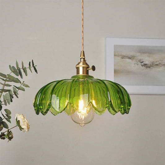 Celeste – Messingfarbener Glas-Kronleuchter