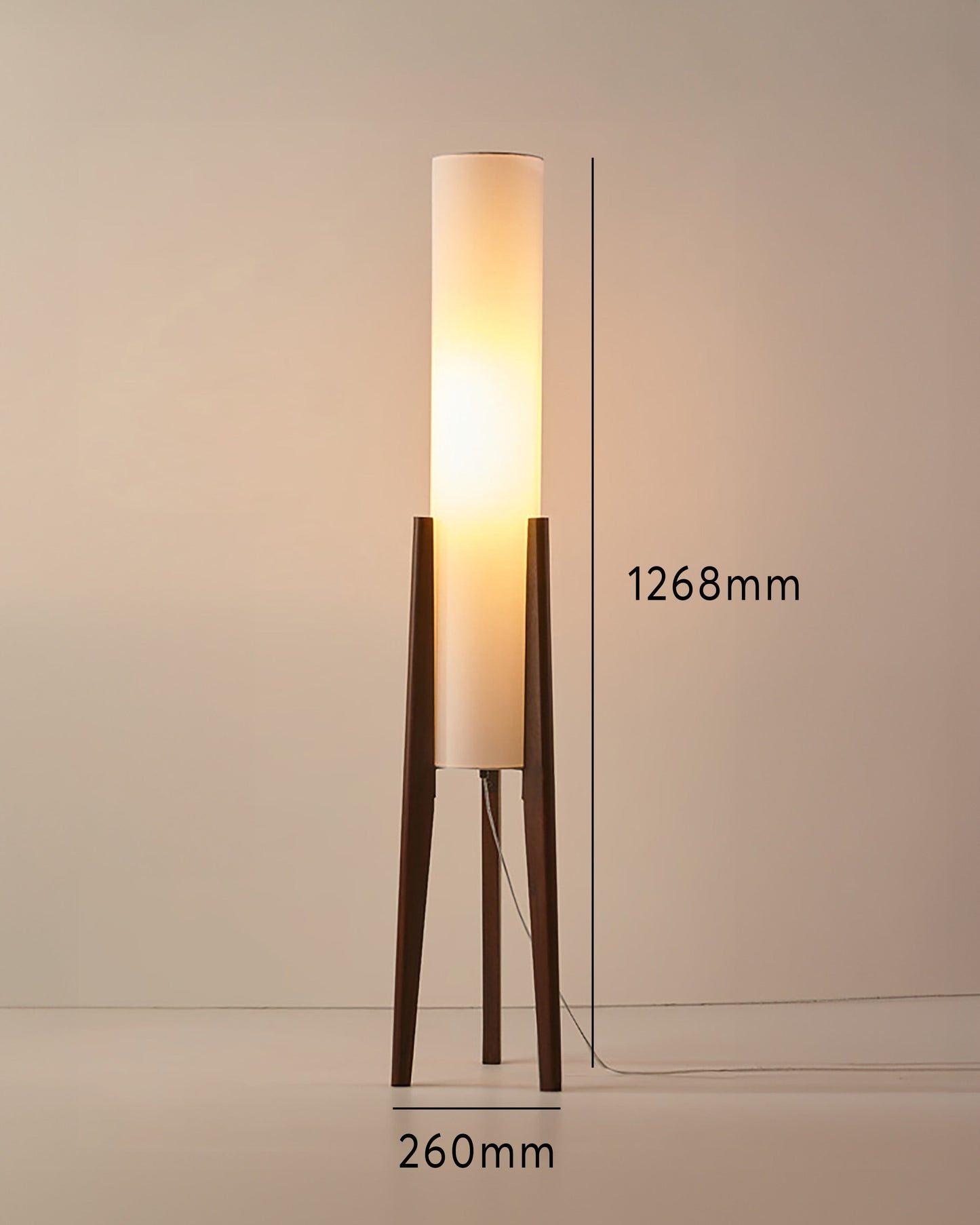 WoodGleam – Standlampe aus edlem Walnussholz mit Struktur