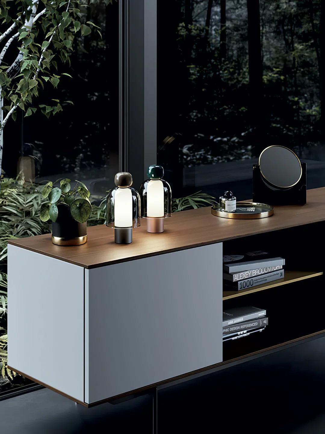 Vetra – Moderne Minimalistische Glastischlampe