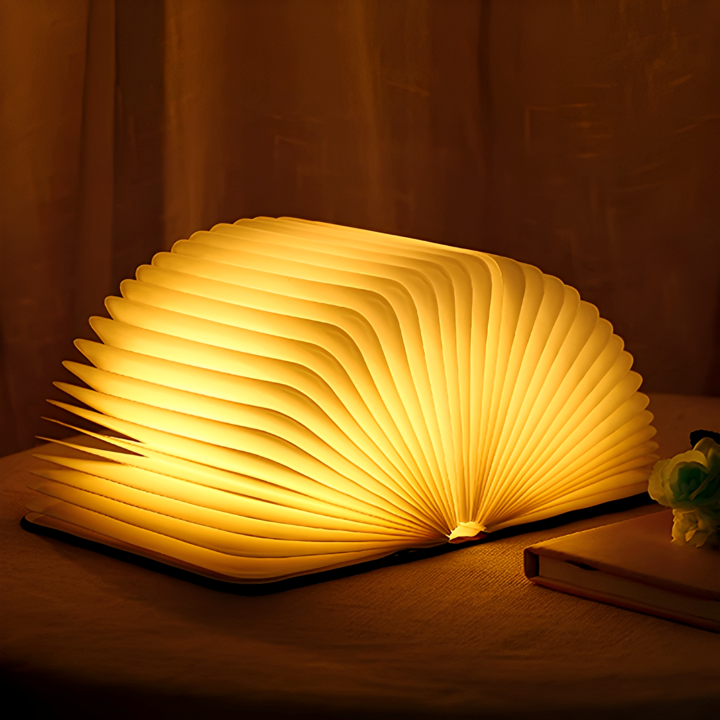 Levin – Faltbare LED-Nachtlampe in Lederoptik
