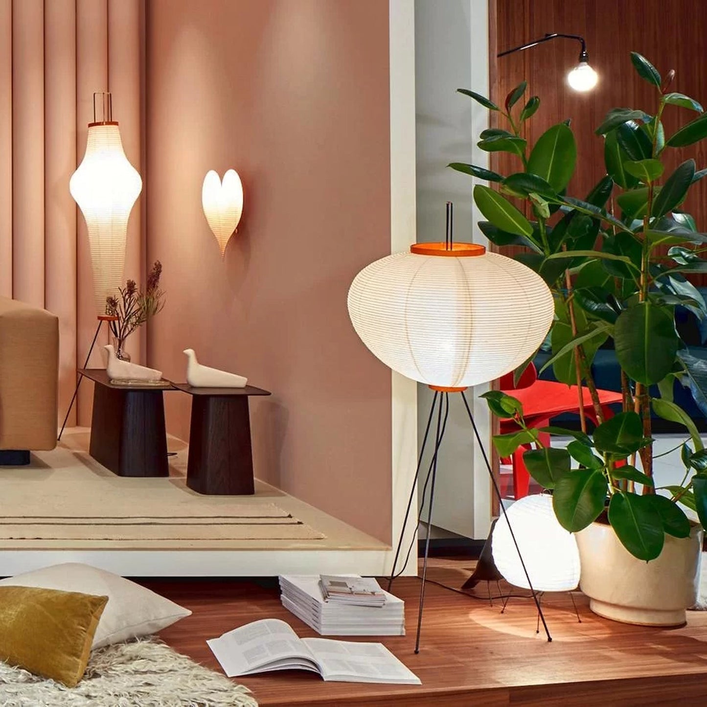 Noa – Stehlampe mit Reispapier: Minimalistische Ruhe in Lichtform