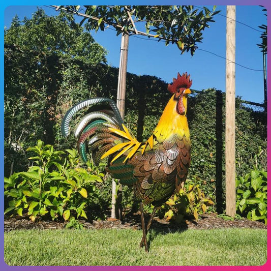 SolarRooster – Metall-Deko mit Licht für Gartenfreude