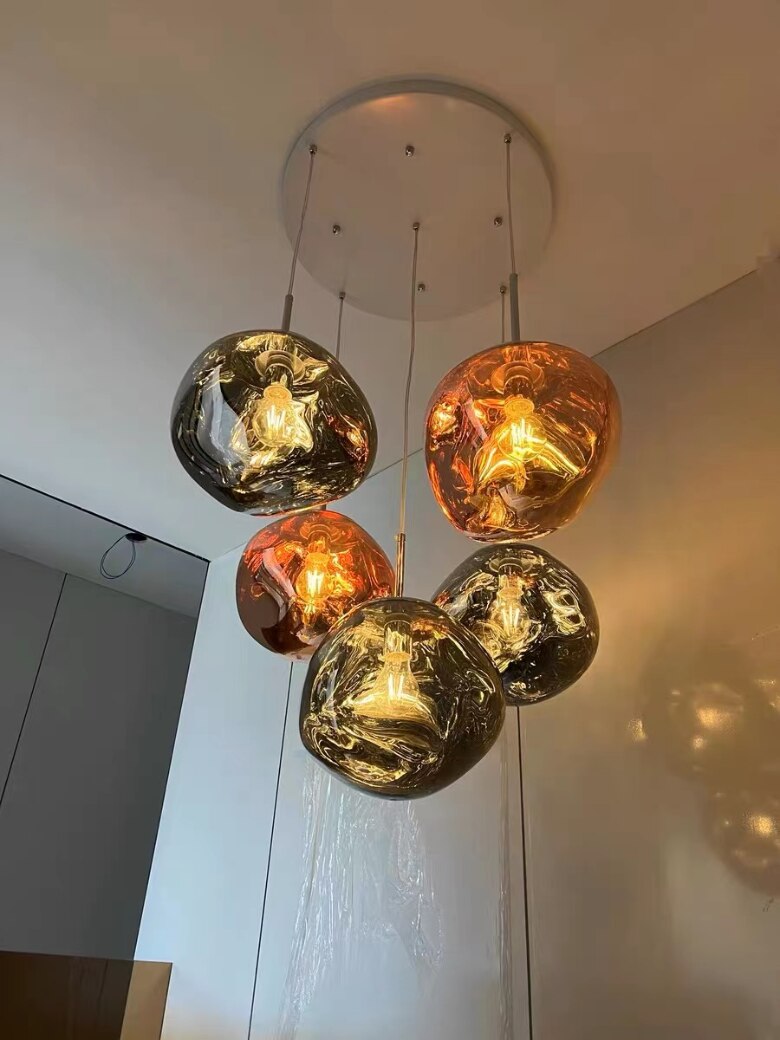 VolcaRay – Handgefertigte Lavaglas-Hängelampe mit LED-Beleuchtung