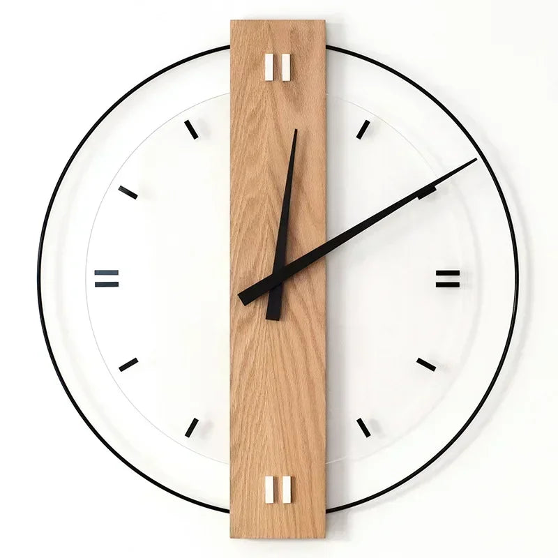 Leise Wanduhr aus Eichenholz