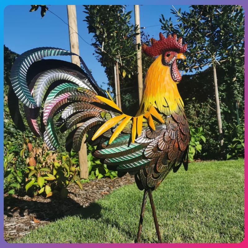 SolarRooster – Metall-Deko mit Licht für Gartenfreude
