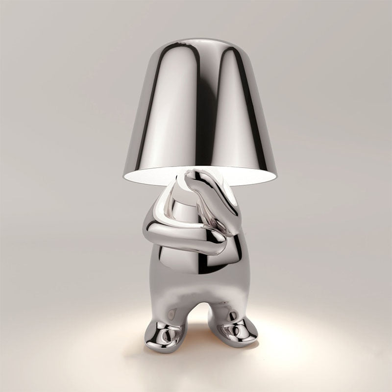 Kaori – Goldene Thinker Statue Tischlampe mit USB & Touch