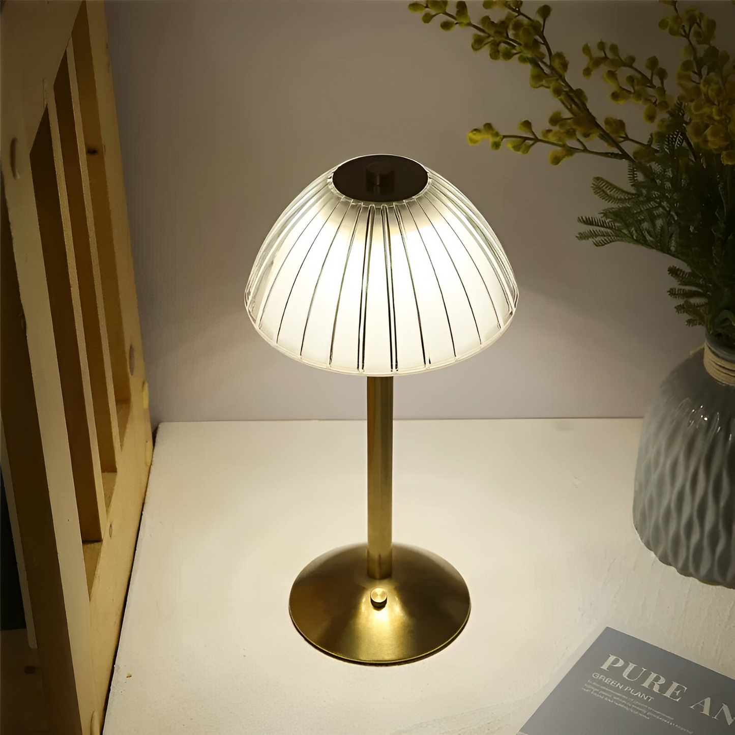 Lunaris – Kabellose Kristall-LED-Tischlampe mit 3 Lichtfarben