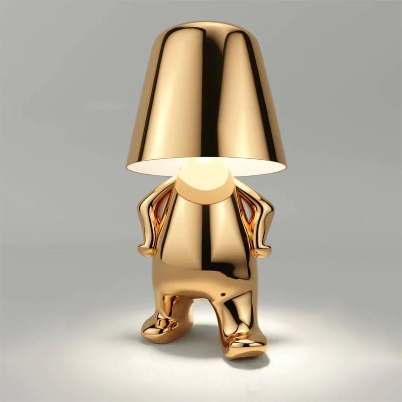 Kaori – Goldene Thinker Statue Tischlampe mit USB & Touch