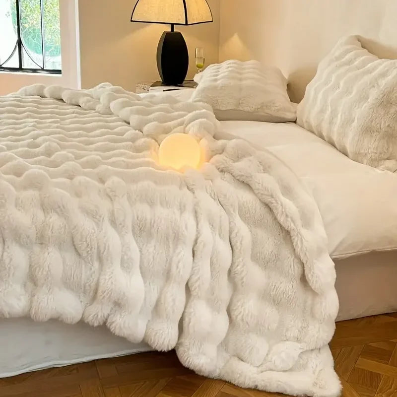 Flauschige, kuschelige Kunstfelldecke