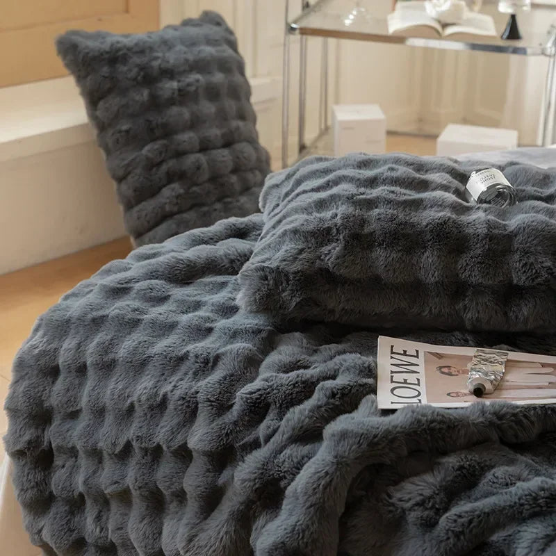 Luxuriöse kuschelige Fellfleecedecke