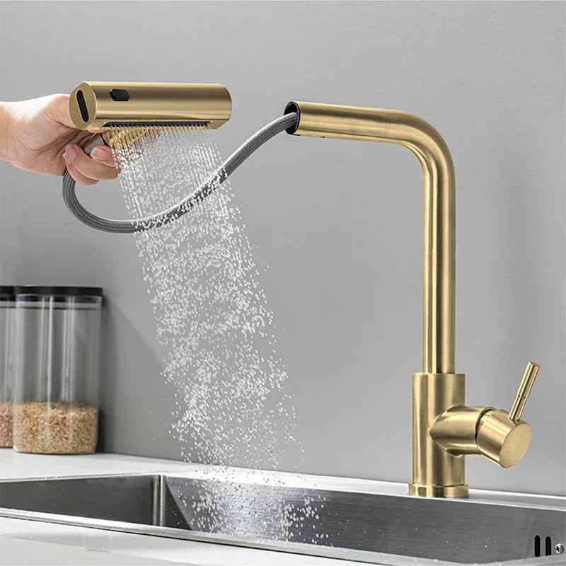 FlowZen – Küchenarmatur mit LED & Wasserfall-Funktion
