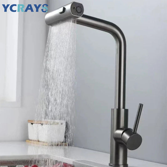 FlowZen – Küchenarmatur mit LED & Wasserfall-Funktion