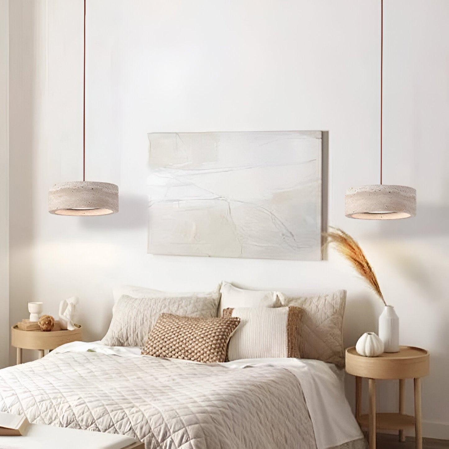 Sora – Minimalistische Travertin-Hängeleuchte