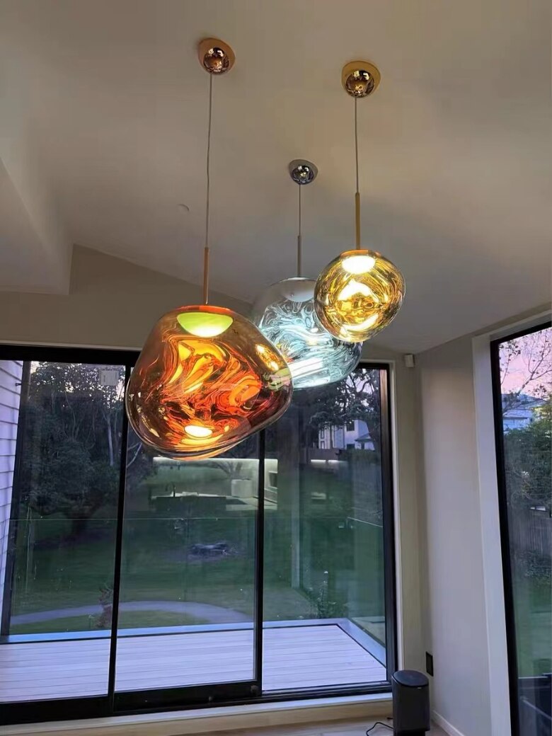 VolcaRay – Handgefertigte Lavaglas-Hängelampe mit LED-Beleuchtung
