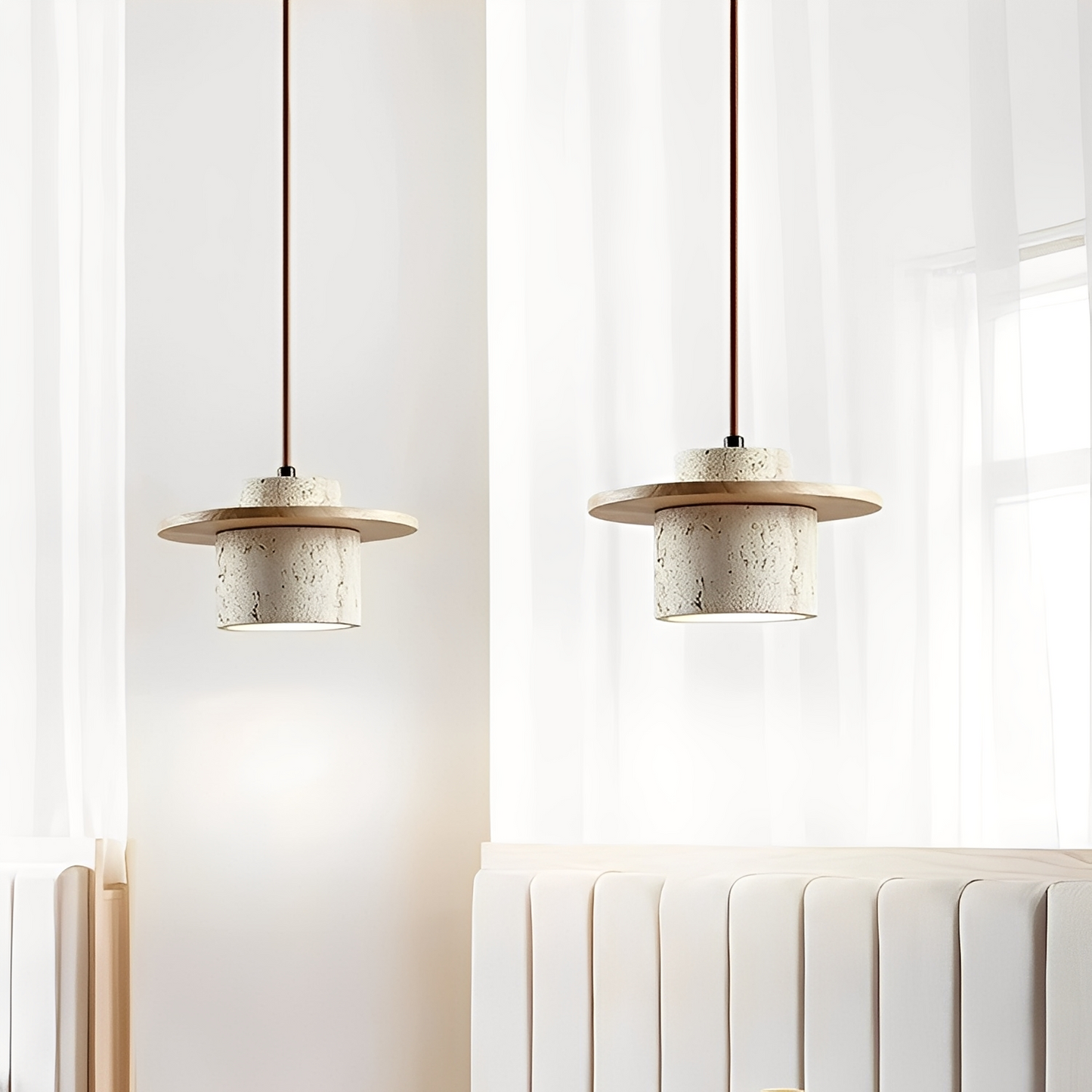 Takumi – Japanische Vintage Travertin-Pendelleuchte
