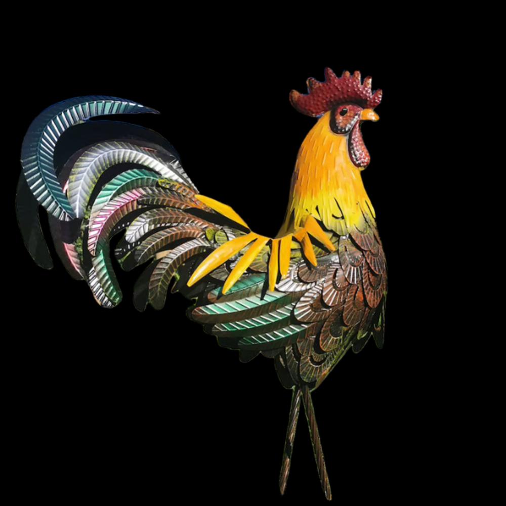 SolarRooster – Metall-Deko mit Licht für Gartenfreude