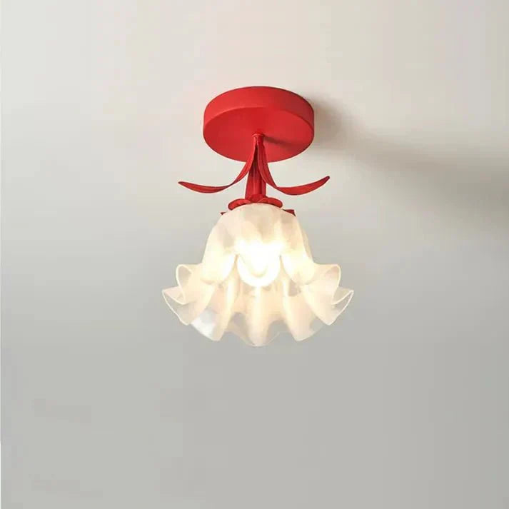 Élodie – Tiffany-Deckenleuchte mit Blumenmotiv