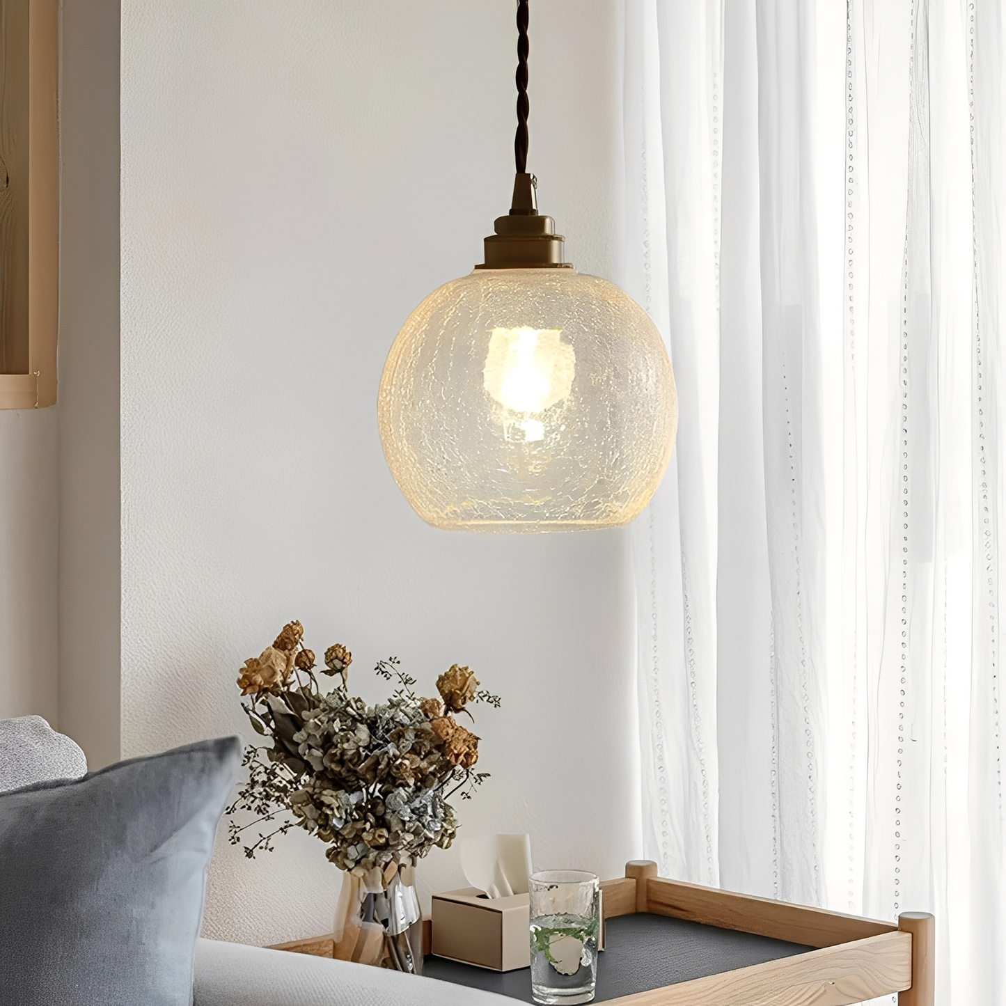 Claudine – Retro-Kronleuchter aus Messing und Glas