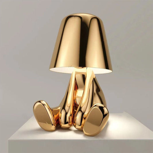 Kaori – Goldene Thinker Statue Tischlampe mit USB & Touch