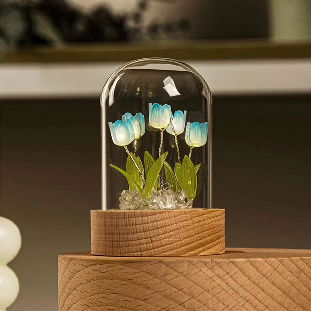 Florina – Handgefertigte LED-Tulpenlampe mit USB-Anschluss
