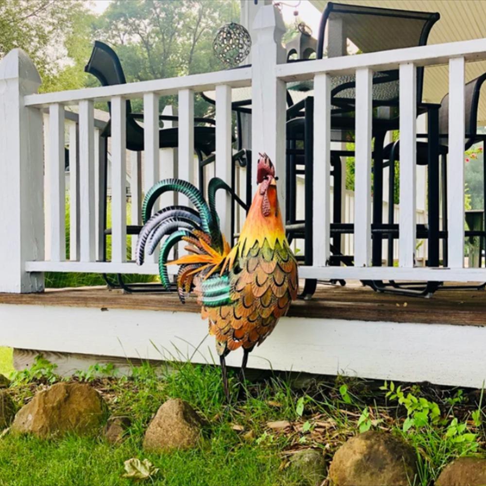 SolarRooster – Metall-Deko mit Licht für Gartenfreude