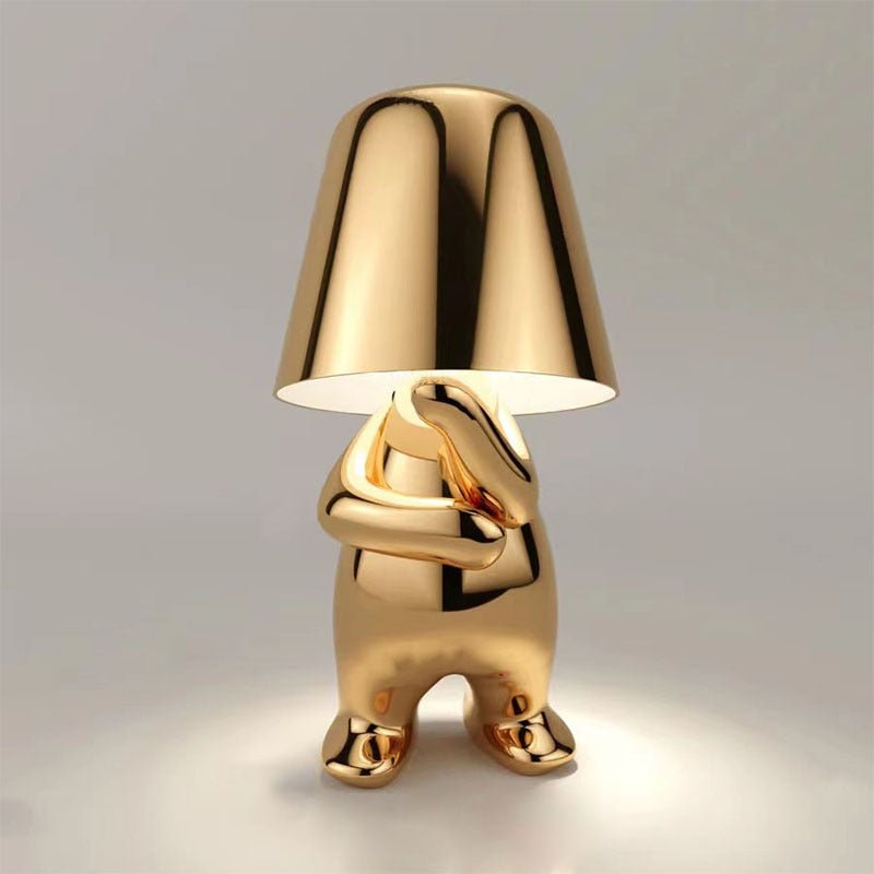 Kaori – Goldene Thinker Statue Tischlampe mit USB & Touch