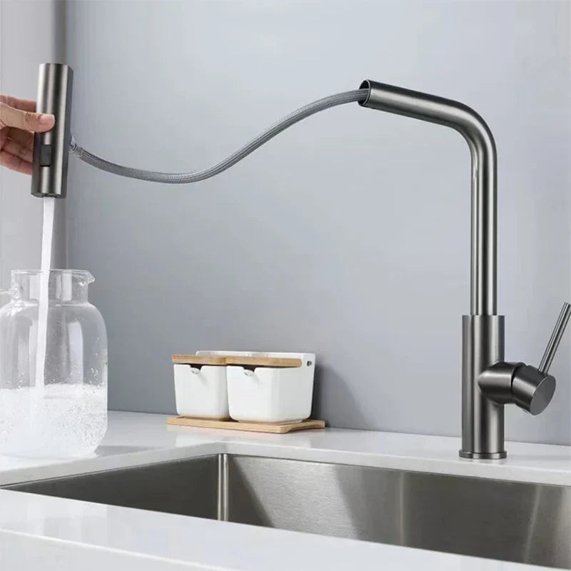 FlowZen – Küchenarmatur mit LED & Wasserfall-Funktion